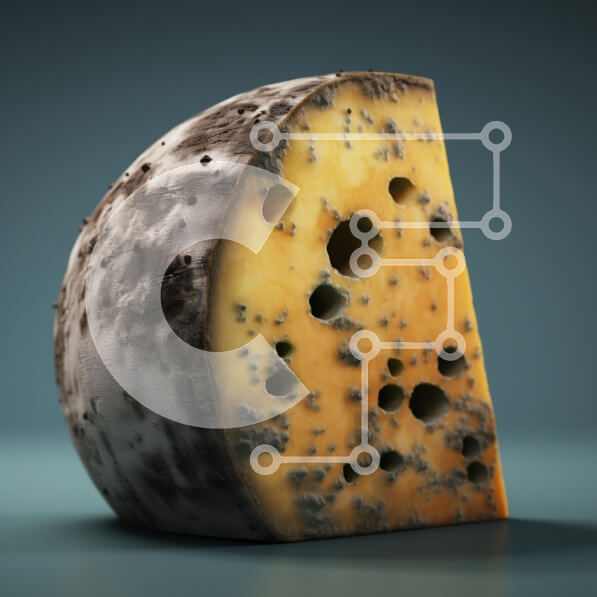 Σετ των 2 Intra Συλλεκτικό Ξύλινο Παζλ Plywood  4mm - Κομμάτι τυρί με τρύπες σε μπλε φόντο Σε Ξύλινο Κουτί - Διαστάσεις: 10x10 cm – 25 κομμάτια