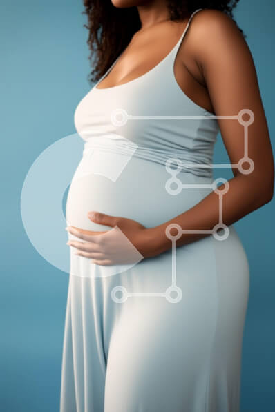 Intra Συλλεκτικό Ξύλινο Παζλ Plywood  4mm - Έγκυος γυναίκα με γαλάζιο φόρεμα Σε Ξύλινο Κουτί - Διαστάσεις Puzzle: 10x10 cm – 25 κομμάτια