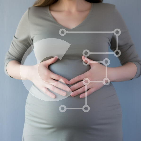 Intra Συλλεκτικό Ξύλινο Παζλ Plywood  4mm - Έγκυος γυναίκα που κρατά τα χέρια στο στομάχι Σε Ξύλινο Κουτί - Διαστάσεις Puzzle: 10x10 cm – 25 κομμάτια