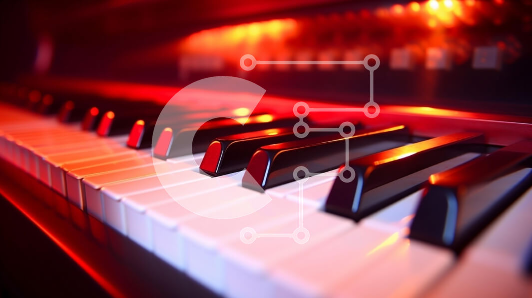 Intra Συλλεκτικό Ξύλινο Παζλ Plywood  4mm - Ασπρόμαυρο Πιάνο με Κόκκινο Φωτισμό Σε Ξύλινο Κουτί - Διαστάσεις Puzzle: 10x10 cm – 25 κομμάτια