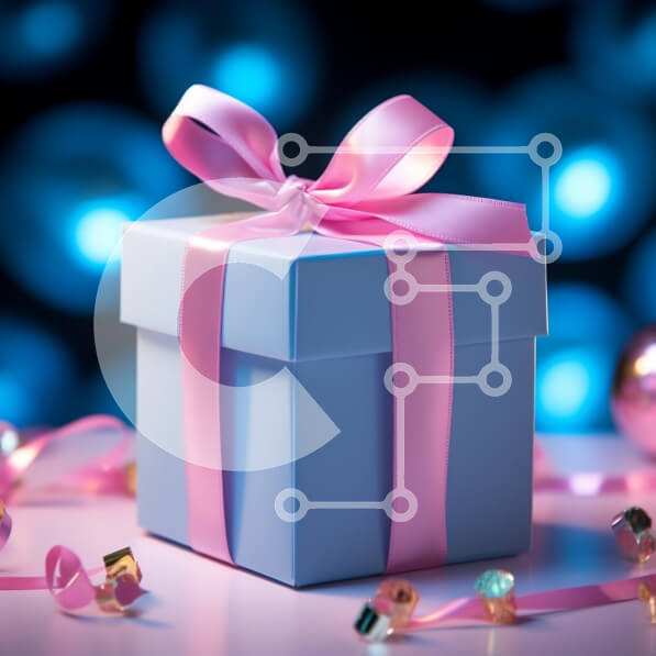 Intra Συλλεκτικό Ξύλινο Παζλ Plywood  4mm - Γιορτινό μπλε κουτί δώρου Σε Ξύλινο Κουτί - Διαστάσεις: 10x10 cm – 25 κομμάτια