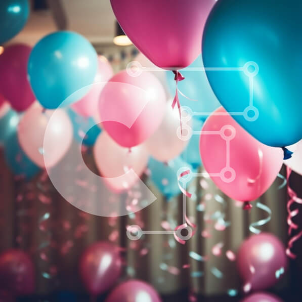 Intra Συλλεκτικό Ξύλινο Παζλ Plywood  4mm - Πολύχρωμα μπαλόνια και σερπαντίνες Σε Ξύλινο Κουτί - Διαστάσεις: 10x10 cm – 25 κομμάτια