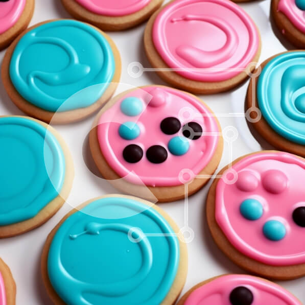 Σετ των 2 Intra Συλλεκτικό Ξύλινο Παζλ Plywood  4mm - Πολύχρωμα παγωμένα μπισκότα στο τραπέζι Σε Ξύλινο Κουτί - Διαστάσεις: 10x10 cm – 25 κομμάτια