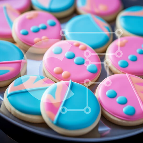 Σετ των 2 Intra Συλλεκτικό Ξύλινο Παζλ Plywood  4mm - Πολύχρωμα διακοσμημένα μπισκότα Σε Ξύλινο Κουτί - Διαστάσεις: 10x10 cm – 25 κομμάτια