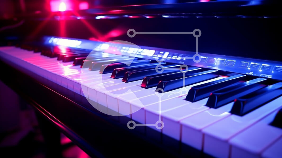 Intra Συλλεκτικό Ξύλινο Παζλ Plywood  4mm - Ασπρόμαυρο πιάνο φωτισμένο με πολύχρωμα φώτα Σε Ξύλινο Κουτί - Διαστάσεις Puzzle: 10x10 cm – 25 κομμάτια