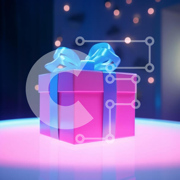 Intra Συλλεκτικό Ξύλινο Παζλ Plywood  4mm - Ροζ και μπλε κουτί δώρου σε φωτιζόμενο τραπέζι Σε Ξύλινο Κουτί - Διαστάσεις: 10x10 cm – 25 κομμάτια