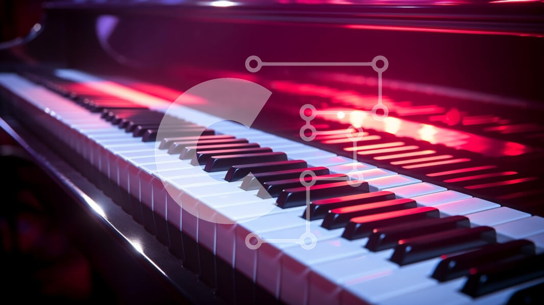 Intra Συλλεκτικό Ξύλινο Παζλ Plywood  4mm - Ασπρόμαυρο Πιάνο με Κόκκινο Φωτισμό Σε Ξύλινο Κουτί - Διαστάσεις Puzzle: 10x10 cm – 25 κομμάτια