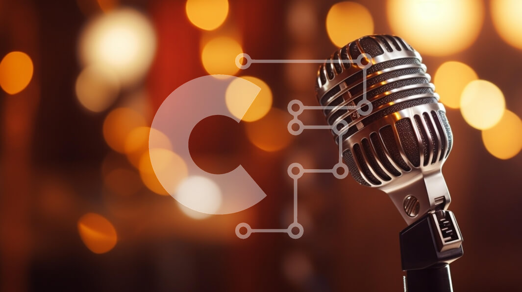 Intra Συλλεκτικό Ξύλινο Παζλ Plywood  4mm - Vintage μικρόφωνο σε φωτισμένο φόντο Σε Ξύλινο Κουτί - Διαστάσεις Puzzle: 10x10 cm – 25 κομμάτια