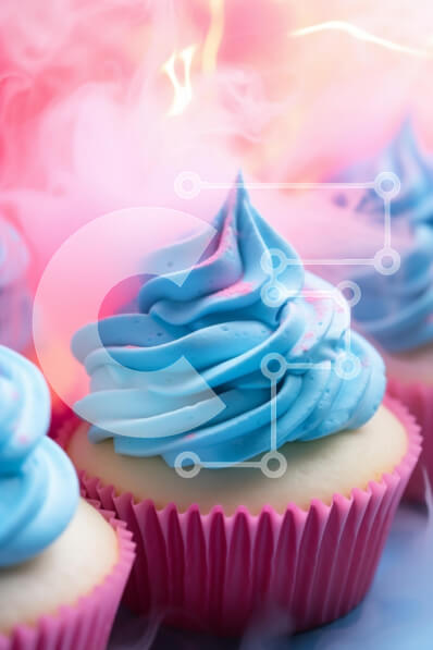 Σετ των 2 Intra Συλλεκτικό Ξύλινο Παζλ Plywood  4mm - Λαχταριστά cupcakes με μπλε γλάσο και ροζ πάγωμα Σε Ξύλινο Κουτί - Διαστάσεις: 10x10 cm – 25 κομμάτια