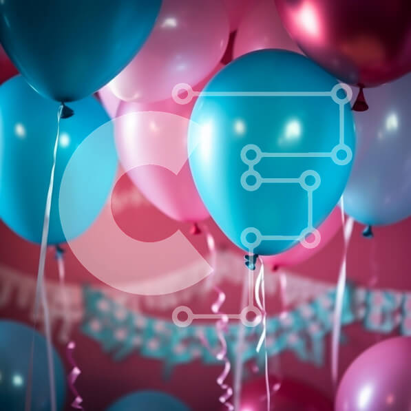 Intra Συλλεκτικό Ξύλινο Παζλ Plywood  4mm - Πολύχρωμα μπαλόνια και κομφετί Σε Ξύλινο Κουτί - Διαστάσεις: 10x10 cm – 25 κομμάτια