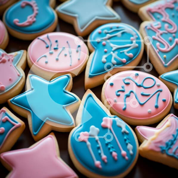 Σετ των 2 Intra Συλλεκτικό Ξύλινο Παζλ Plywood  4mm - Σύνθεση πολύχρωμα διακοσμημένα μπισκότα Σε Ξύλινο Κουτί - Διαστάσεις: 10x10 cm – 25 κομμάτια