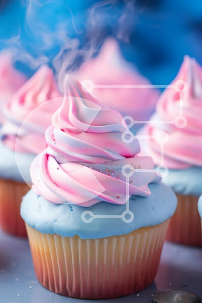 Σετ των 2 Intra Συλλεκτικό Ξύλινο Παζλ Plywood  4mm - Φρεσκοψημένα Cupcakes με ροζ και μπλε γλάσο Σε Ξύλινο Κουτί - Διαστάσεις: 10x10 cm – 25 κομμάτια