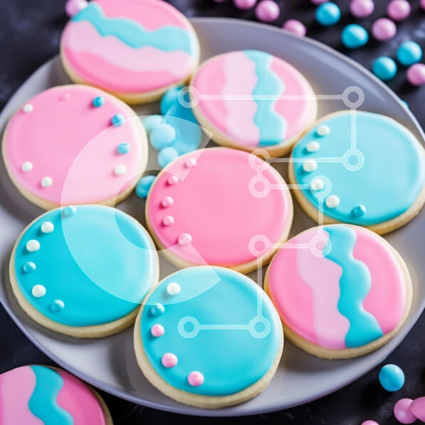 Σετ των 2 Intra Συλλεκτικό Ξύλινο Παζλ Plywood  4mm - Πολύχρωμα διακοσμημένα μπισκότα στο πιάτο Σε Ξύλινο Κουτί - Διαστάσεις: 10x10 cm – 25 κομμάτια