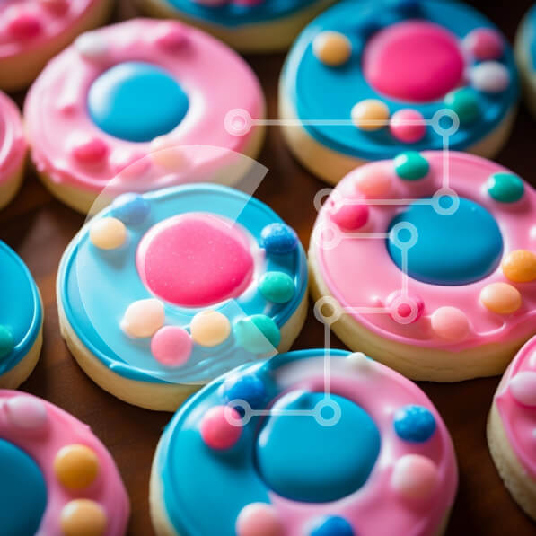 Σετ των 2 Intra Συλλεκτικό Ξύλινο Παζλ Plywood  4mm - Ομάδα πολύχρωμων μπισκότων ντόνατ με παγώνοντας και ψεκασμούς Σε Ξύλινο Κουτί - Διαστάσεις: 10x10 cm – 25 κομμάτια