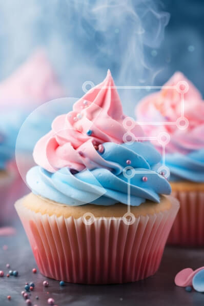 Σετ των 2 Intra Συλλεκτικό Ξύλινο Παζλ Plywood  4mm - Πολύχρωμα cupcakes σε μαύρο επιτραπέζιο Σε Ξύλινο Κουτί - Διαστάσεις: 10x10 cm – 25 κομμάτια