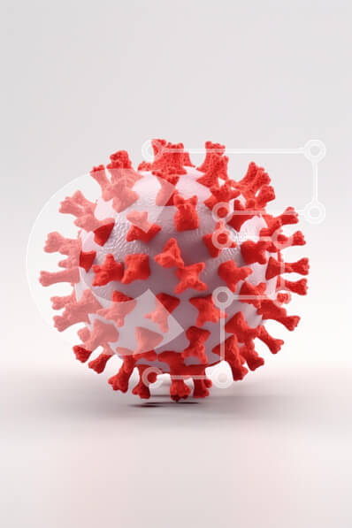 Intra Συλλεκτικό Ξύλινο Παζλ Plywood  4mm - Τρισδιάστατο μοντέλο κορωνοϊού με πρωτεΐνες κόκκινης ακίδας Σε Ξύλινο Κουτί - Διαστάσεις Puzzle: 10x10 cm – 25 κομμάτια