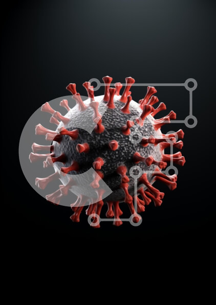 Intra Συλλεκτικό Ξύλινο Παζλ Plywood  4mm - Τρισδιάστατη κόκκινη εικόνα κορωνοϊού Σε Ξύλινο Κουτί - Διαστάσεις Puzzle: 10x10 cm – 25 κομμάτια