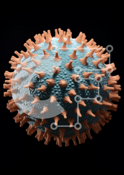 Intra Συλλεκτικό Ξύλινο Παζλ Plywood  4mm - Περίπλοκη δομή ιών σε μαύρο φόντο Σε Ξύλινο Κουτί - Διαστάσεις Puzzle: 10x10 cm – 25 κομμάτια