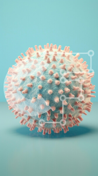 Intra Συλλεκτικό Ξύλινο Παζλ Plywood  4mm - Τρισδιάστατο μοντέλο ενός ιού εικονογράφηση Σε Ξύλινο Κουτί - Διαστάσεις Puzzle: 10x10 cm – 25 κομμάτια