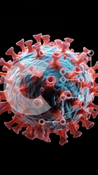 Intra Συλλεκτικό Ξύλινο Παζλ Plywood  4mm - Καλλιτεχνική αναπαράσταση ενός ιού Σε Ξύλινο Κουτί - Διαστάσεις Puzzle: 10x10 cm – 25 κομμάτια