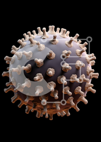 Intra Συλλεκτικό Ξύλινο Παζλ Plywood  4mm - Τρισδιάστατη εικόνα Coronavirus που επιπλέει στο διάστημα Σε Ξύλινο Κουτί - Διαστάσεις Puzzle: 10x10 cm – 25 κομμάτια