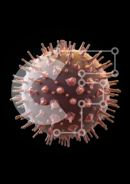 Intra Συλλεκτικό Ξύλινο Παζλ Plywood  4mm - 3D εικόνα ενός κορωνοϊού Σε Ξύλινο Κουτί - Διαστάσεις Puzzle: 10x10 cm – 25 κομμάτια