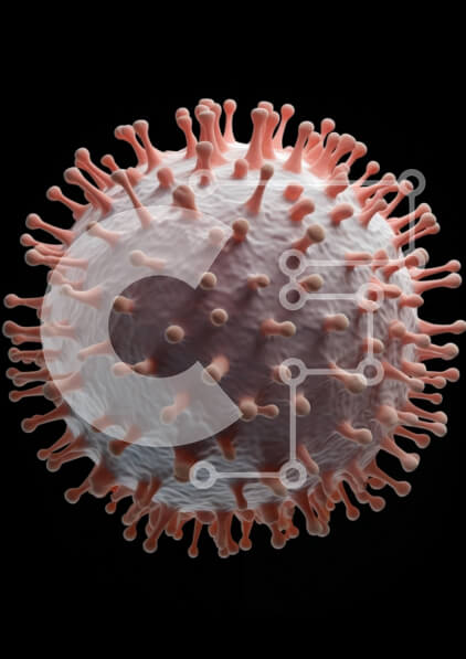 Intra Συλλεκτικό Ξύλινο Παζλ Plywood  4mm - Τρισδιάστατο μοντέλο ιού Σε Ξύλινο Κουτί - Διαστάσεις Puzzle: 10x10 cm – 25 κομμάτια