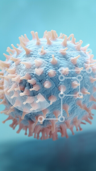 Intra Συλλεκτικό Ξύλινο Παζλ Plywood  4mm - τρισδιάστατη εικόνα του ροζ και μπλε κελιού Σε Ξύλινο Κουτί - Διαστάσεις Puzzle: 10x10 cm – 25 κομμάτια