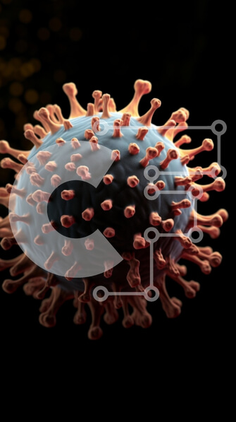 Intra Συλλεκτικό Ξύλινο Παζλ Plywood  4mm - Λεπτομερής μικροσκοπική εικόνα ενός ιού Σε Ξύλινο Κουτί - Διαστάσεις Puzzle: 10x10 cm – 25 κομμάτια