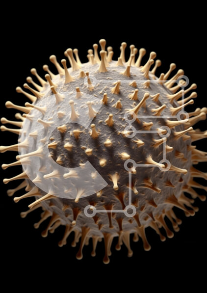 Intra Συλλεκτικό Ξύλινο Παζλ Plywood  4mm - Κοντινό πλάνο ενός κίτρινου κοροναϊού που επιπλέει στον αέρα Σε Ξύλινο Κουτί - Διαστάσεις Puzzle: 10x10 cm – 25 κομμάτια