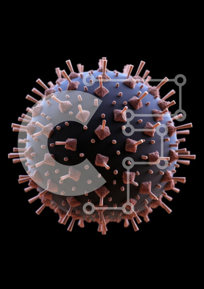 Intra Συλλεκτικό Ξύλινο Παζλ Plywood  4mm - 3D μοντέλο ενός ιού Σε Ξύλινο Κουτί - Διαστάσεις Puzzle: 10x10 cm – 25 κομμάτια