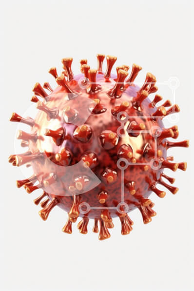 Intra Συλλεκτικό Ξύλινο Παζλ Plywood  4mm - Τρισδιάστατη απόδοση ενός ιού με πρωτεΐνες Spike Σε Ξύλινο Κουτί - Διαστάσεις Puzzle: 10x10 cm – 25 κομμάτια