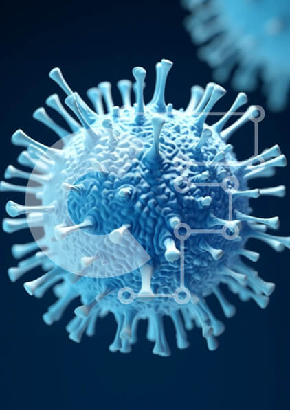 Intra Συλλεκτικό Ξύλινο Παζλ Plywood  4mm - Εξαιρετικά λεπτομερής 3D απόδοση ενός σωματιδίου ιού Σε Ξύλινο Κουτί - Διαστάσεις Puzzle: 10x10 cm – 25 κομμάτια