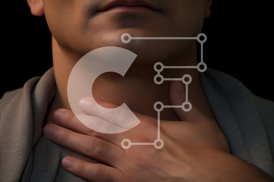 Intra Συλλεκτικό Ξύλινο Παζλ Plywood  4mm - Άνδρας με το χέρι στο στήθος - δυσφορία στο λαιμό Σε Ξύλινο Κουτί - Διαστάσεις Puzzle: 10x10 cm – 25 κομμάτια