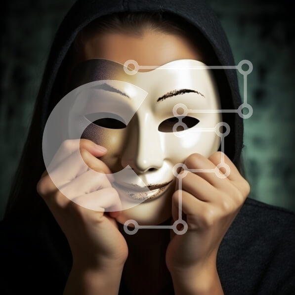 Intra Συλλεκτικό Ξύλινο Παζλ Plywood  4mm - Μυστηριώδες πρόσωπο που κρατά μια μάσκα Σε Ξύλινο Κουτί - Διαστάσεις Puzzle: 10x10 cm – 25 κομμάτια