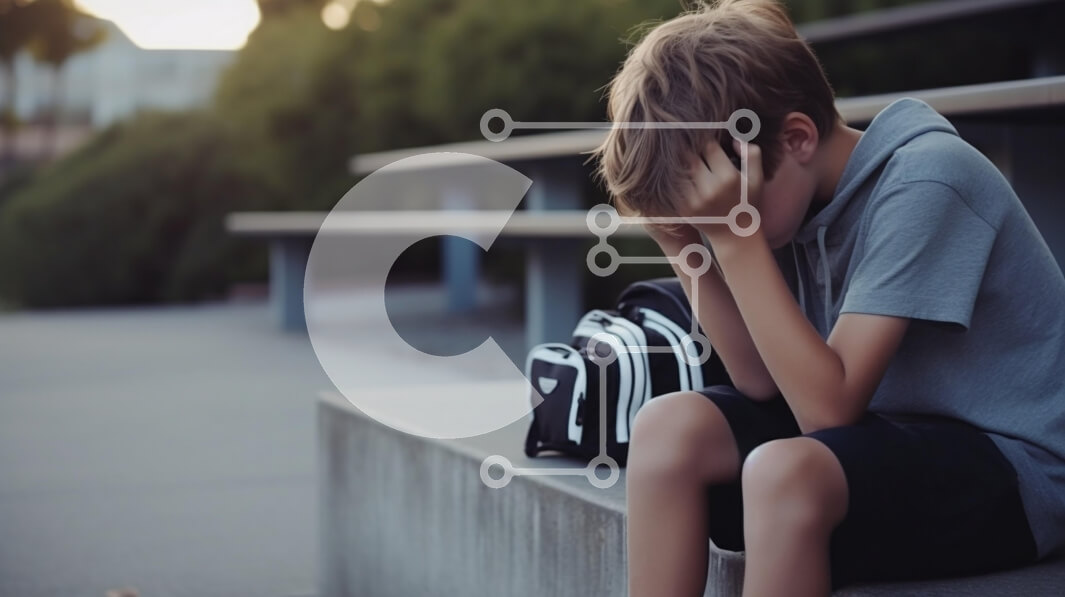 Intra Συλλεκτικό Ξύλινο Παζλ Plywood  4mm - Νεαρό αγόρι σε κίνδυνο στον πάγκο του πάρκου Σε Ξύλινο Κουτί - Διαστάσεις Puzzle: 10x10 cm – 25 κομμάτια