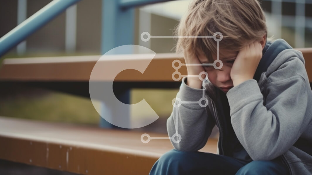 Intra Συλλεκτικό Ξύλινο Παζλ Plywood  4mm - Νεαρό αγόρι σε κίνδυνο που κάθεται σε ένα παγκάκι Σε Ξύλινο Κουτί - Διαστάσεις Puzzle: 10x10 cm – 25 κομμάτια