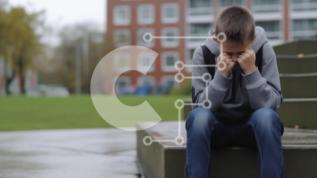 Intra Συλλεκτικό Ξύλινο Παζλ Plywood  4mm - Νεαρό αγόρι που κάθεται μόνο του σε ένα πάρκο Σε Ξύλινο Κουτί - Διαστάσεις Puzzle: 10x10 cm – 25 κομμάτια