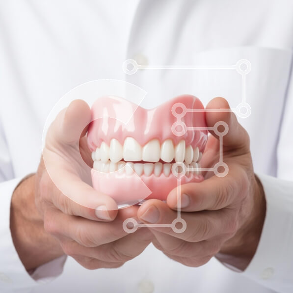 Intra Συλλεκτικό Ξύλινο Παζλ Plywood  4mm - Οδοντίατρος που κρατά οδοντιατρικό μοντέλο Σε Ξύλινο Κουτί - Διαστάσεις Puzzle: 10x10 cm – 25 κομμάτια