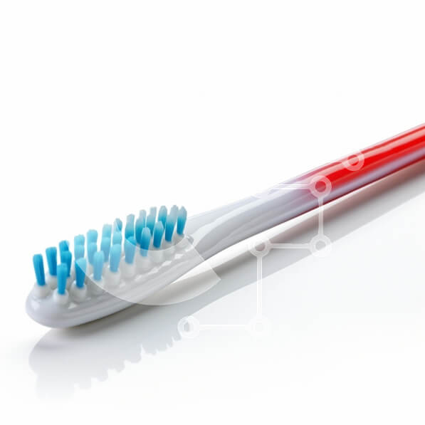 Intra Συλλεκτικό Ξύλινο Παζλ Plywood  4mm - Λευκή οδοντόβουρτσα με κόκκινες και μπλε τρίχες Σε Ξύλινο Κουτί - Διαστάσεις: 10x10 cm – 25 κομμάτια