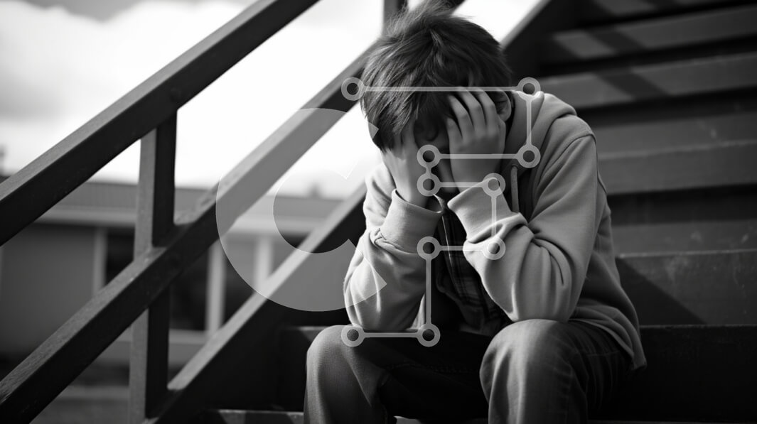 Intra Συλλεκτικό Ξύλινο Παζλ Plywood  4mm - Νεαρός άνδρας που κάθεται στα σκαλοπάτια Σε Ξύλινο Κουτί - Διαστάσεις Puzzle: 10x10 cm – 25 κομμάτια