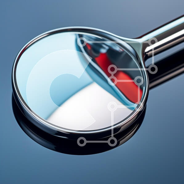 Intra Συλλεκτικό Ξύλινο Παζλ Plywood  4mm - Μεγεθυντικός φακός σε αντικείμενο με κόκκινες και μπλε ρίγες Σε Ξύλινο Κουτί - Διαστάσεις: 10x10 cm – 25 κομμάτια