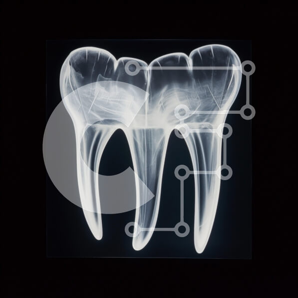 Intra Συλλεκτικό Ξύλινο Παζλ Plywood  4mm - Εικόνα ακτίνων Χ ενός δοντιού Σε Ξύλινο Κουτί - Διαστάσεις Puzzle: 10x10 cm – 25 κομμάτια