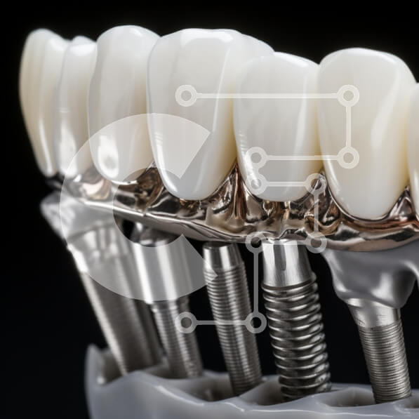 Intra Συλλεκτικό Ξύλινο Παζλ Plywood  4mm - Κοντινό πλάνο οδοντικών εμφυτευμάτων και στεφάνων Σε Ξύλινο Κουτί - Διαστάσεις Puzzle: 10x10 cm – 25 κομμάτια