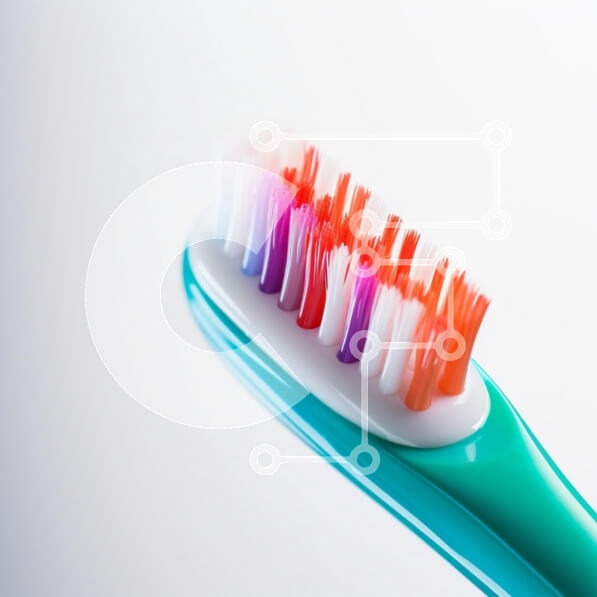 Σετ των 2 Intra Συλλεκτικό Ξύλινο Παζλ Plywood  4mm - Μπλε και πράσινη οδοντόβουρτσα με πολύχρωμες τρίχες Σε Ξύλινο Κουτί - Διαστάσεις: 10x10 cm – 25 κομμάτια