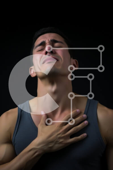 Intra Συλλεκτικό Ξύλινο Παζλ Plywood  4mm - Συναισθηματική έκφραση ενός άνδρα σε ένα φανελάκι Σε Ξύλινο Κουτί - Διαστάσεις Puzzle: 10x10 cm – 25 κομμάτια