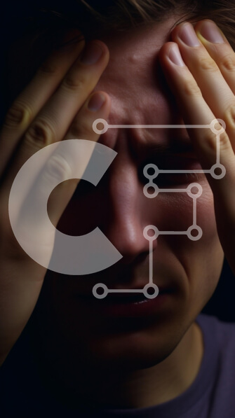 Intra Συλλεκτικό Ξύλινο Παζλ Plywood  4mm - Νεαρός άνδρας που εκφράζει αγωνία Σε Ξύλινο Κουτί - Διαστάσεις Puzzle: 10x10 cm – 25 κομμάτια