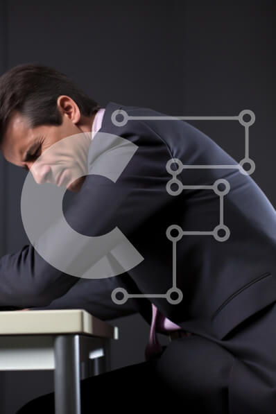 Intra Συλλεκτικό Ξύλινο Παζλ Plywood  4mm - Τονισμένος επιχειρηματίας στην εργασία Σε Ξύλινο Κουτί - Διαστάσεις Puzzle: 10x10 cm – 25 κομμάτια