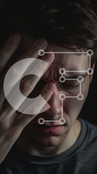 Intra Συλλεκτικό Ξύλινο Παζλ Plywood  4mm - Νεαρός άνδρας που παρουσιάζει συναισθηματική αγωνία Σε Ξύλινο Κουτί - Διαστάσεις Puzzle: 10x10 cm – 25 κομμάτια