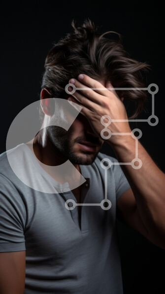 Intra Συλλεκτικό Ξύλινο Παζλ Plywood  4mm - Ζοφερό πορτρέτο ενός άνδρα που καλύπτει το πρόσωπό του Σε Ξύλινο Κουτί - Διαστάσεις Puzzle: 10x10 cm – 25 κομμάτια